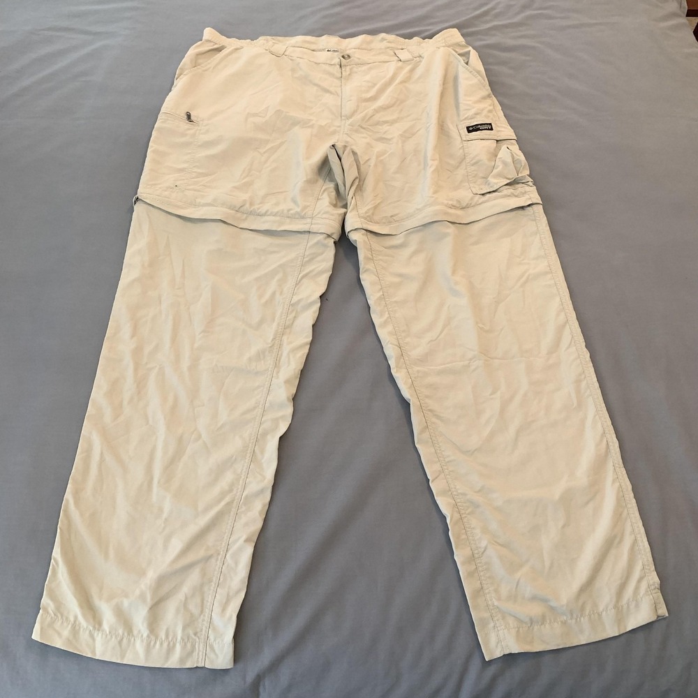 Columbia GRT Cargo Pants Mens 43x34 Beige Convertible Packable Travel Hiking - Picture 1 of 9